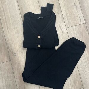 LILLUSORY Womens Cardigan Pants Sets 2 Piece Slouchy Sweater Loungewear